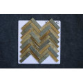 France Style Heat Insulation Chevron Glass Mix Stone Mosaic Tile